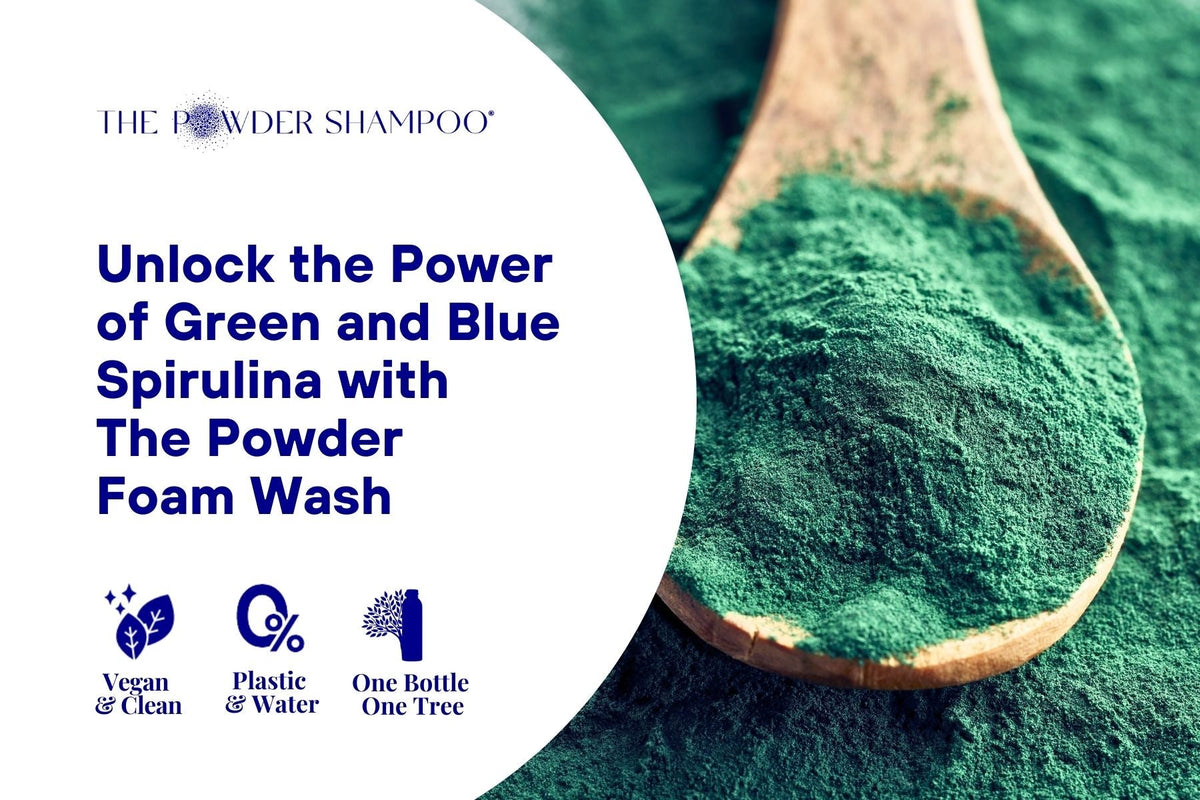 Unlock the Power of Green and Blue Spirulina with The Powder Foam Wash